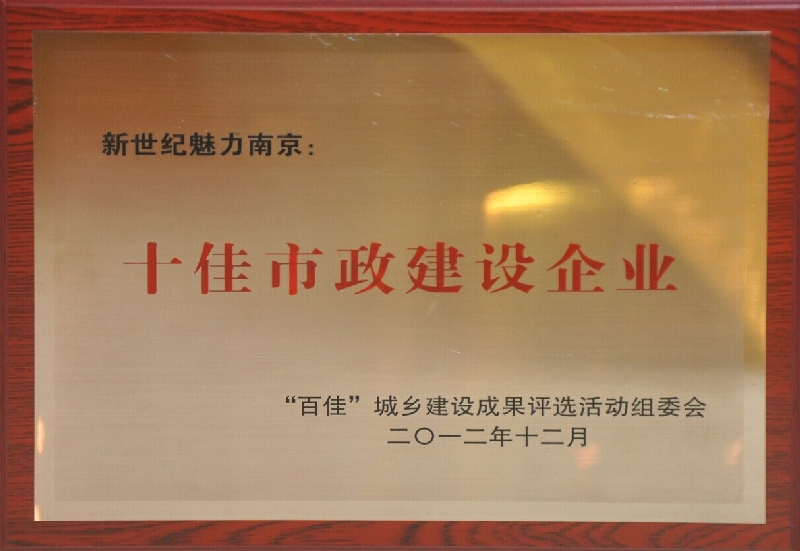 2012年度十佳市政建设企业